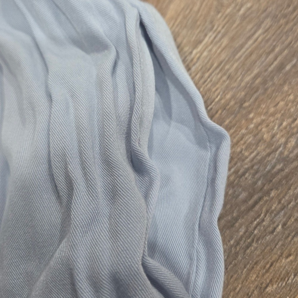 Merokeety Light Blue Smocked Tiered Maxi Dress Ruffle Cap Sleeve Rayon Medium - Picture 3 of 7